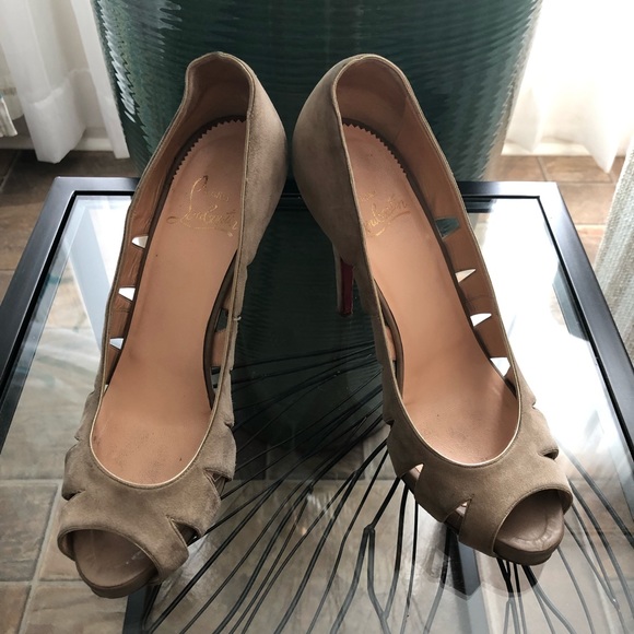 Christian Louboutin High Heels Cut Out Peep Toes - Picture 2 of 7